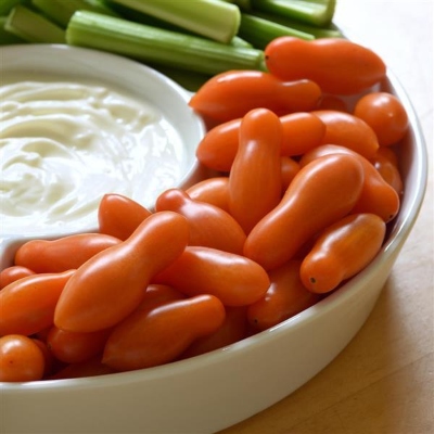 Sun Dipper Tomatoes on a veggie platter with dip