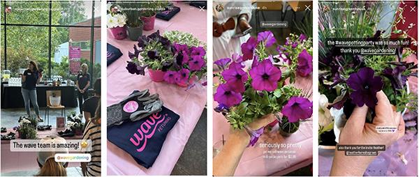 Social media posts from guests of the potting party