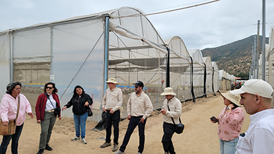 Group outside of a greenhouse
