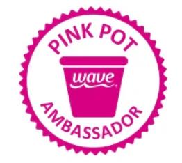 Pink Pot Ambassador badge in a pink circle