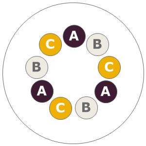 Eight inch planting diagram